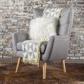 Fauteuil d'appoint haut de gamme gris à dossier à oreilles avec capitonnage