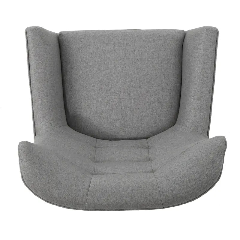 Fauteuil d'appoint haut de gamme gris à dossier à oreilles avec capitonnage