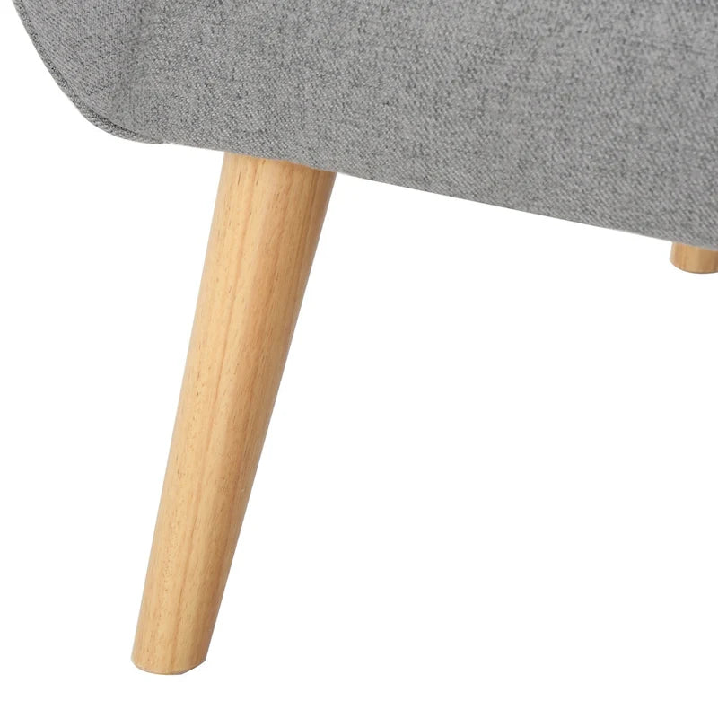 Fauteuil d'appoint haut de gamme gris à dossier à oreilles avec capitonnage