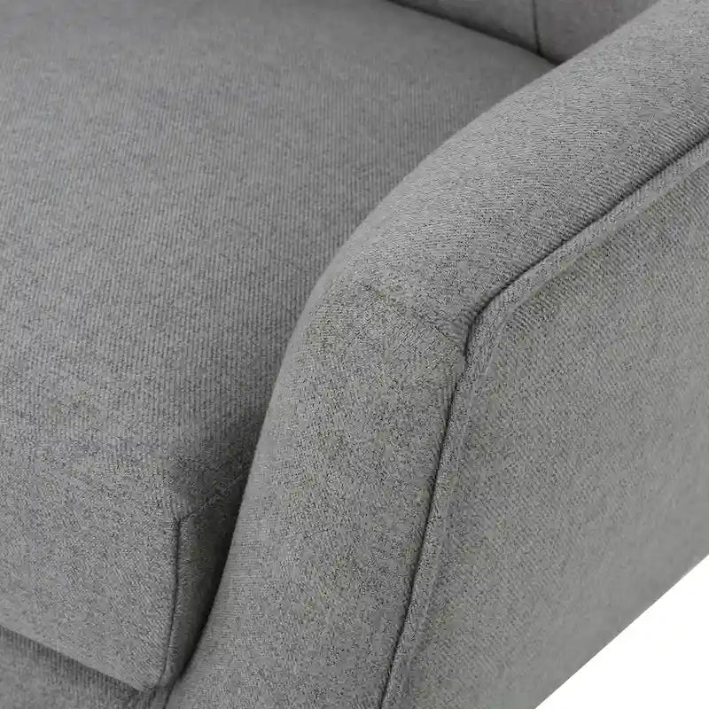 Fauteuil d'appoint haut de gamme gris à dossier à oreilles avec capitonnage