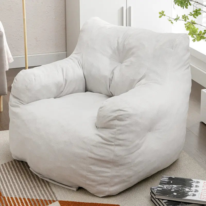 Pouf en coton et lin avec rembourrage en mousse à mémoire de forme