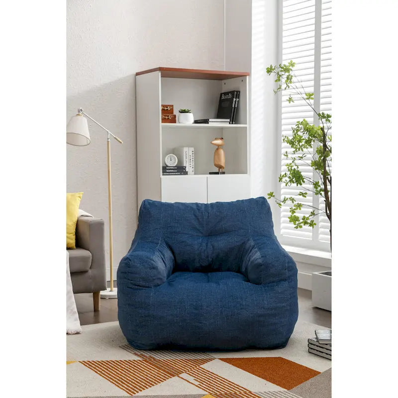 Pouf en coton et lin avec rembourrage en mousse à mémoire de forme