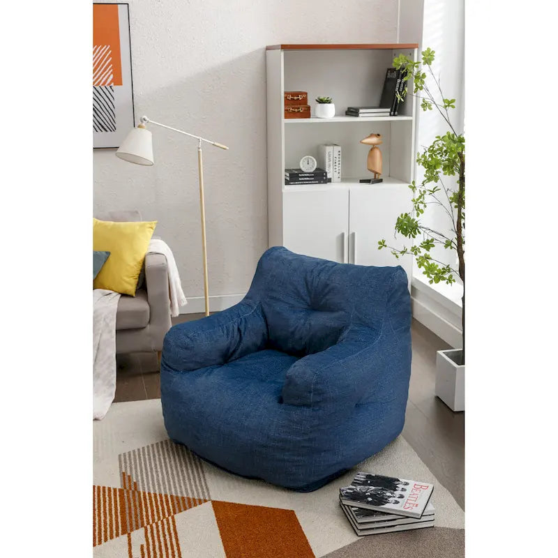Pouf en coton et lin avec rembourrage en mousse à mémoire de forme