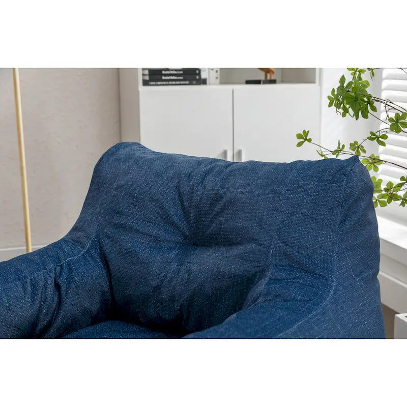 Pouf en coton et lin avec rembourrage en mousse à mémoire de forme