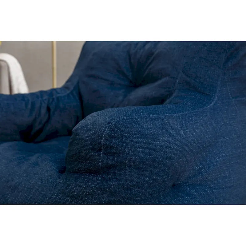 Pouf en coton et lin avec rembourrage en mousse à mémoire de forme