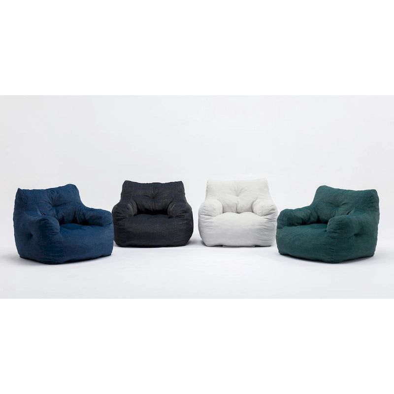 Pouf en coton et lin avec rembourrage en mousse à mémoire de forme