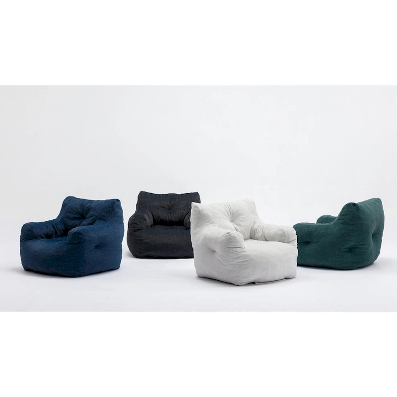 Pouf en coton et lin avec rembourrage en mousse à mémoire de forme