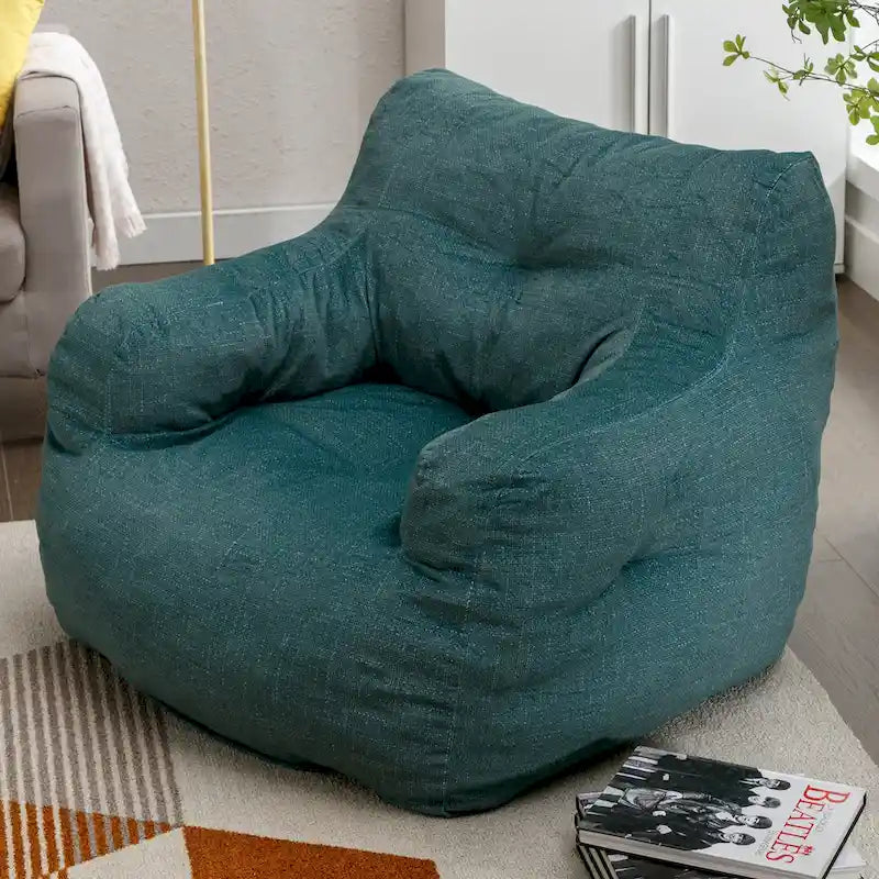 Pouf en coton et lin avec rembourrage en mousse à mémoire de forme
