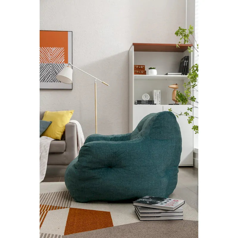 Pouf en coton et lin avec rembourrage en mousse à mémoire de forme