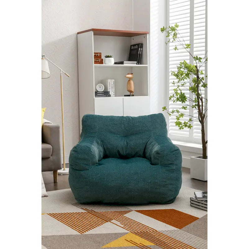 Pouf en coton et lin avec rembourrage en mousse à mémoire de forme