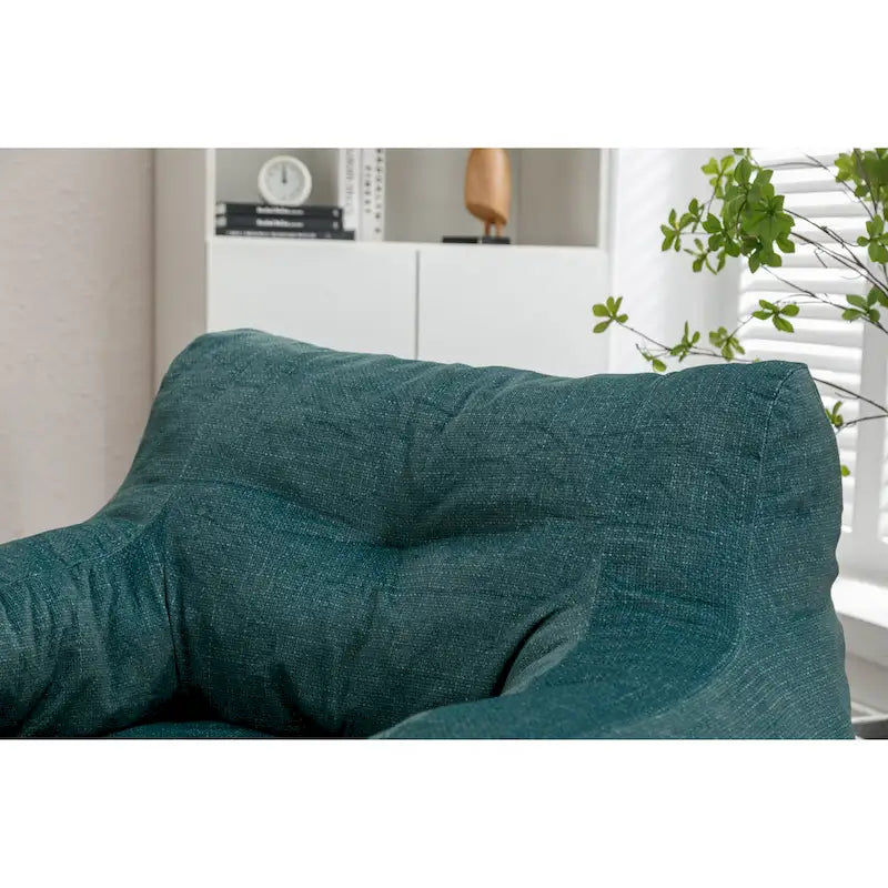 Pouf en coton et lin avec rembourrage en mousse à mémoire de forme