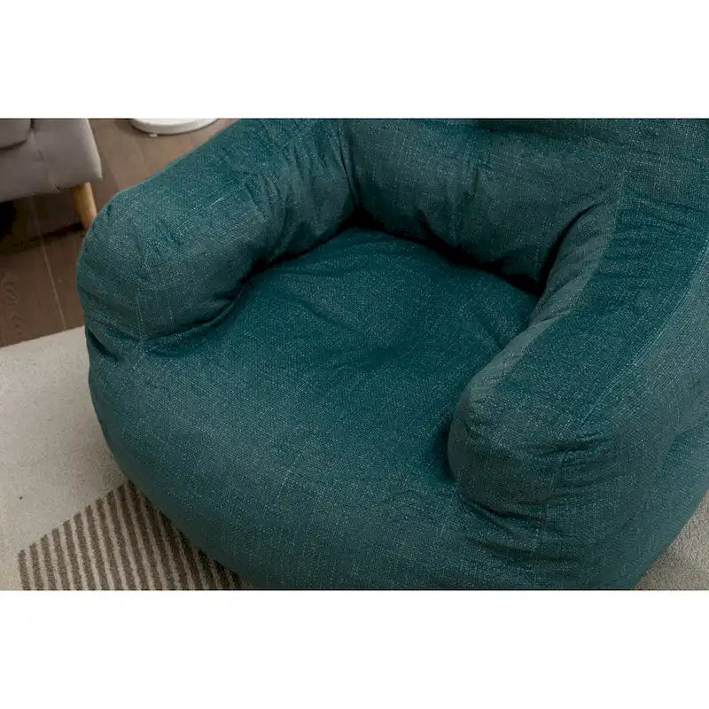 Pouf en coton et lin avec rembourrage en mousse à mémoire de forme