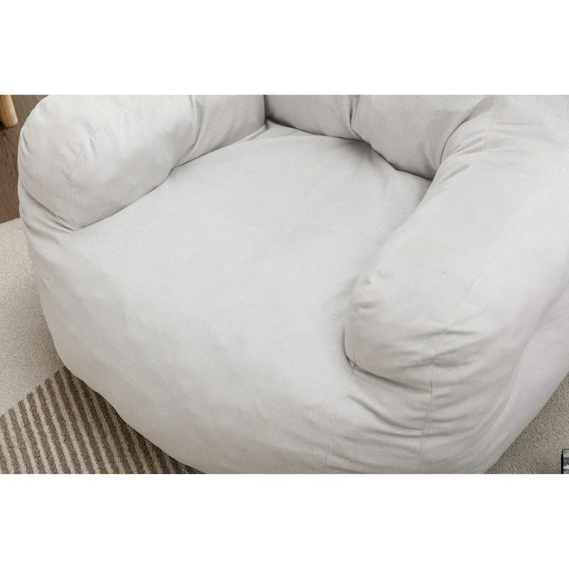 Pouf en coton et lin avec rembourrage en mousse à mémoire de forme