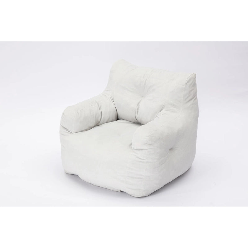 Pouf en coton et lin avec rembourrage en mousse à mémoire de forme