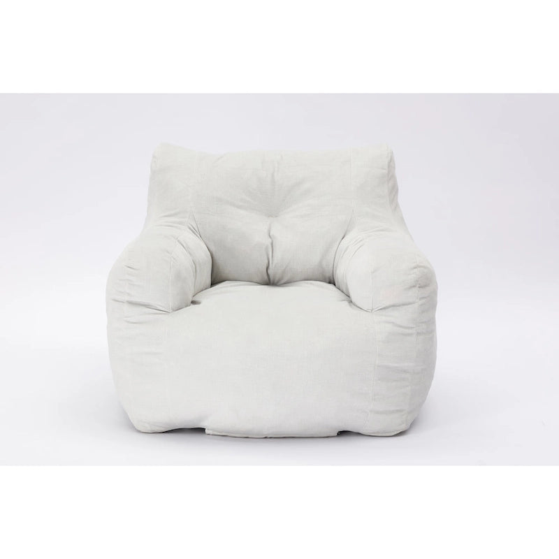 Pouf en coton et lin avec rembourrage en mousse à mémoire de forme