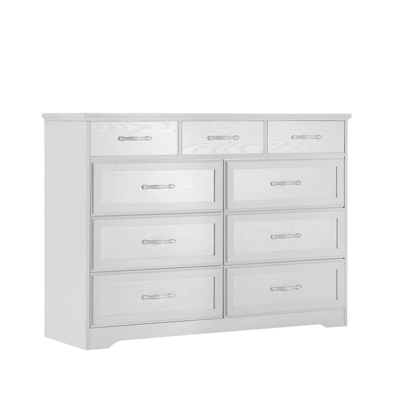 Commode large à 9 tiroirs avec poignées antiques – Style ferme