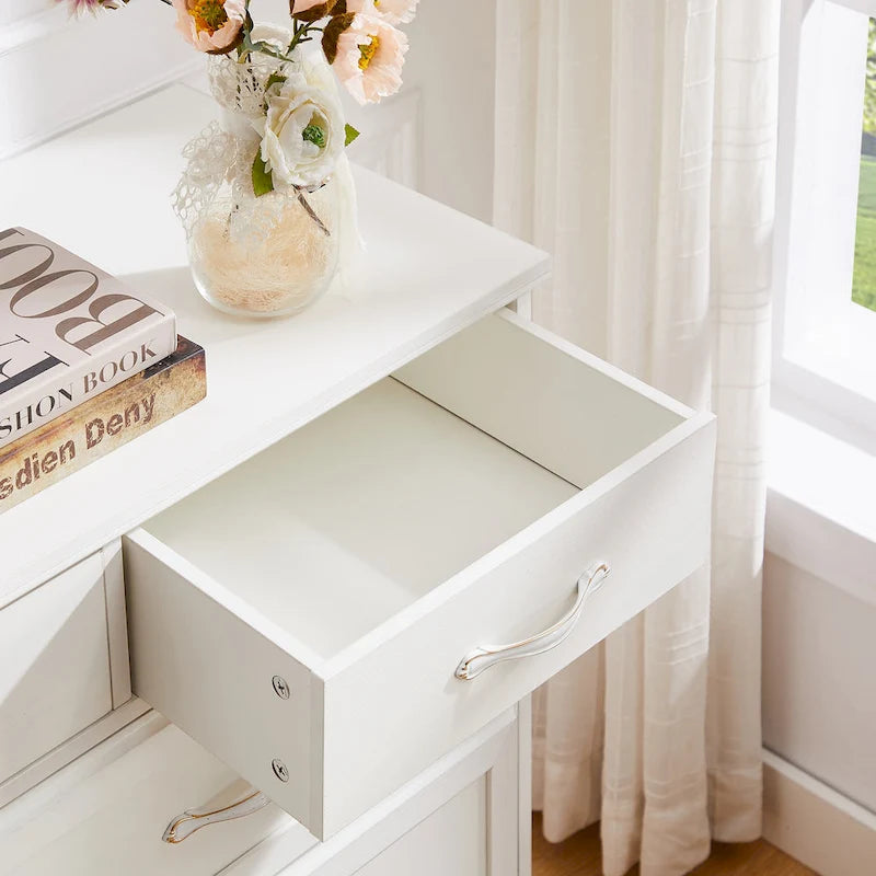 Commode large à 9 tiroirs avec poignées antiques – Style ferme