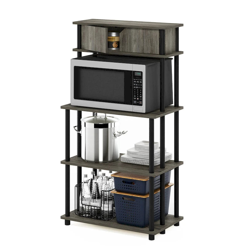 Étagère de rangement de cuisine autoportante avec armoire supérieure – Aucun outil requis
