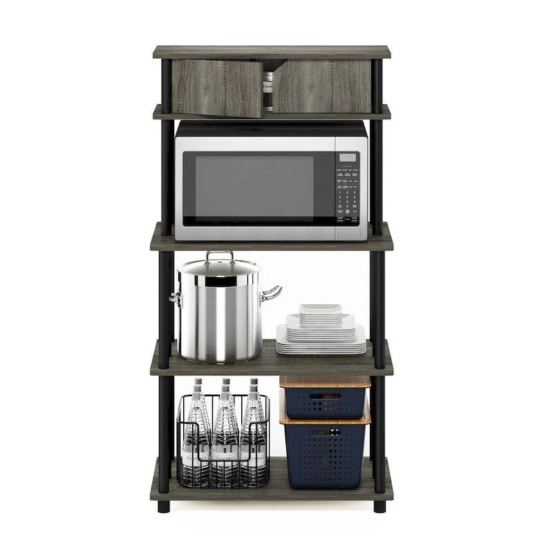 Étagère de rangement de cuisine autoportante avec armoire supérieure – Aucun outil requis