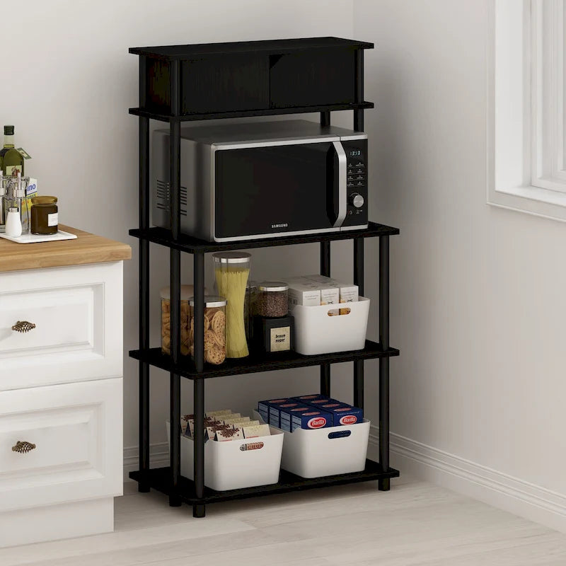 Étagère de rangement de cuisine autoportante avec armoire supérieure – Aucun outil requis