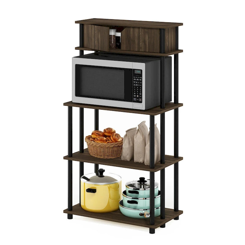 Étagère de rangement de cuisine autoportante avec armoire supérieure – Aucun outil requis