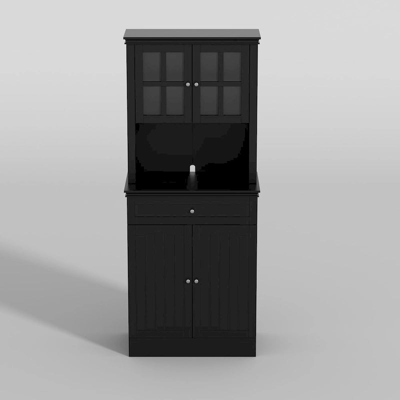 Armoire de rangement de cuisine blanche avec vaisselier et buffet