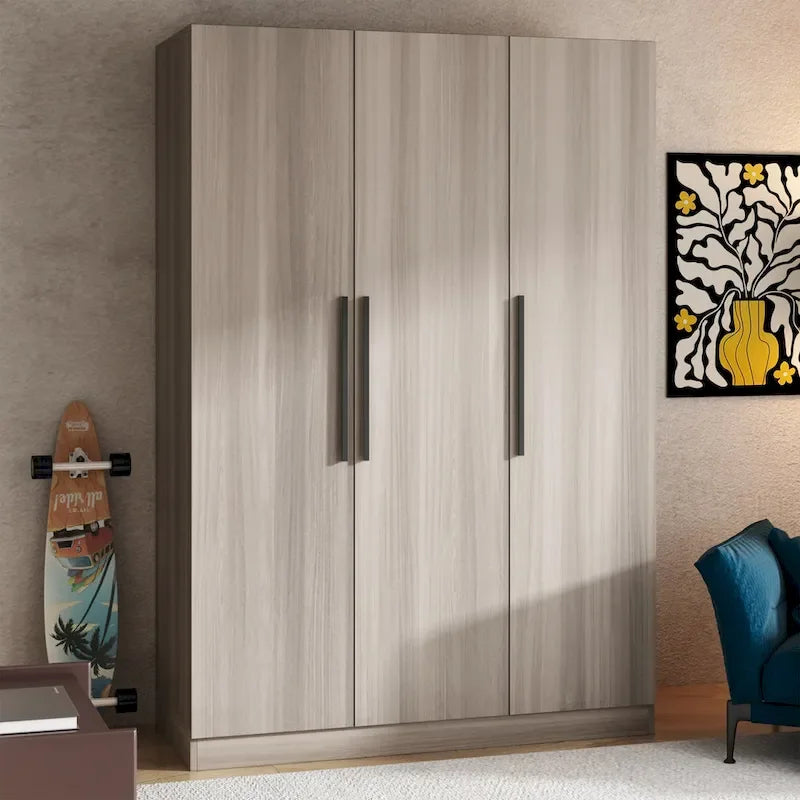 Armoire autoportante avec 6 casiers de rangement et une tringle de suspension