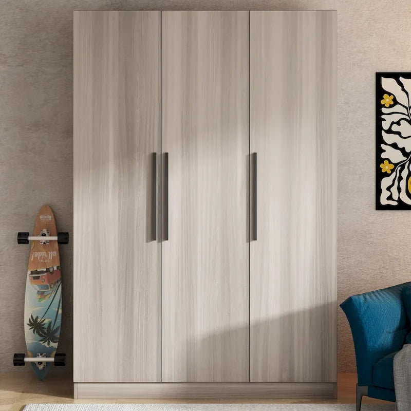 Armoire autoportante avec 6 casiers de rangement et une tringle de suspension