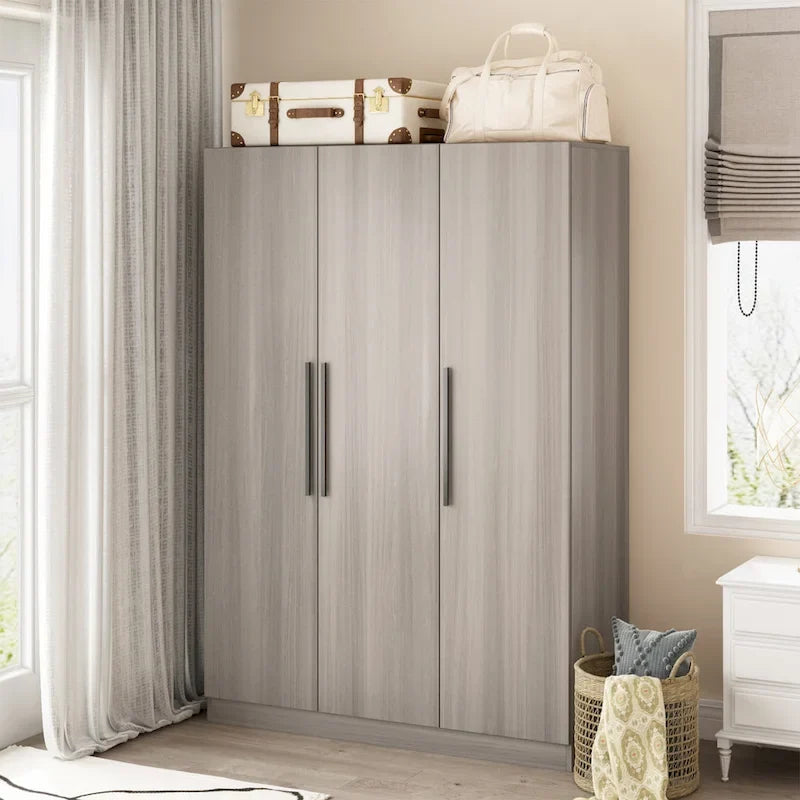 Armoire autoportante avec 6 casiers de rangement et une tringle de suspension