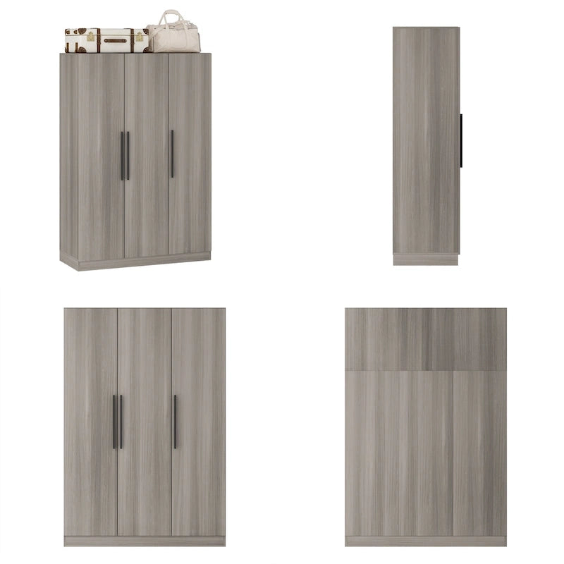 Armoire autoportante avec 6 casiers de rangement et une tringle de suspension