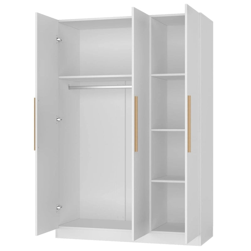 Armoire autoportante avec 6 casiers de rangement et une tringle de suspension
