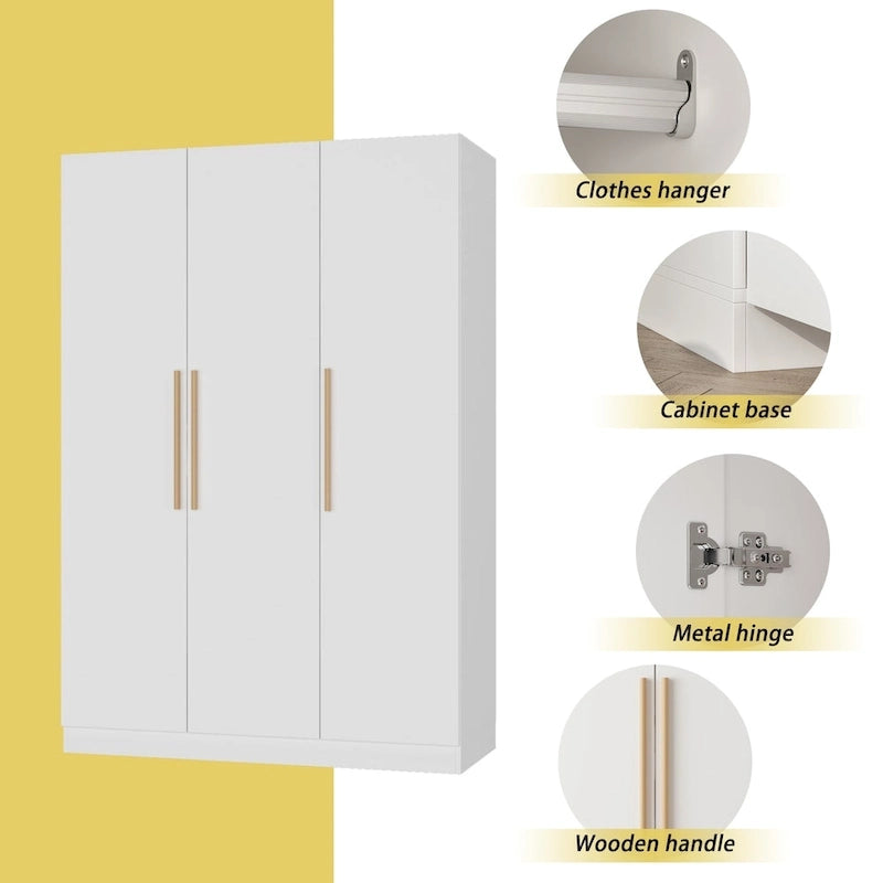 Armoire autoportante avec 6 casiers de rangement et une tringle de suspension