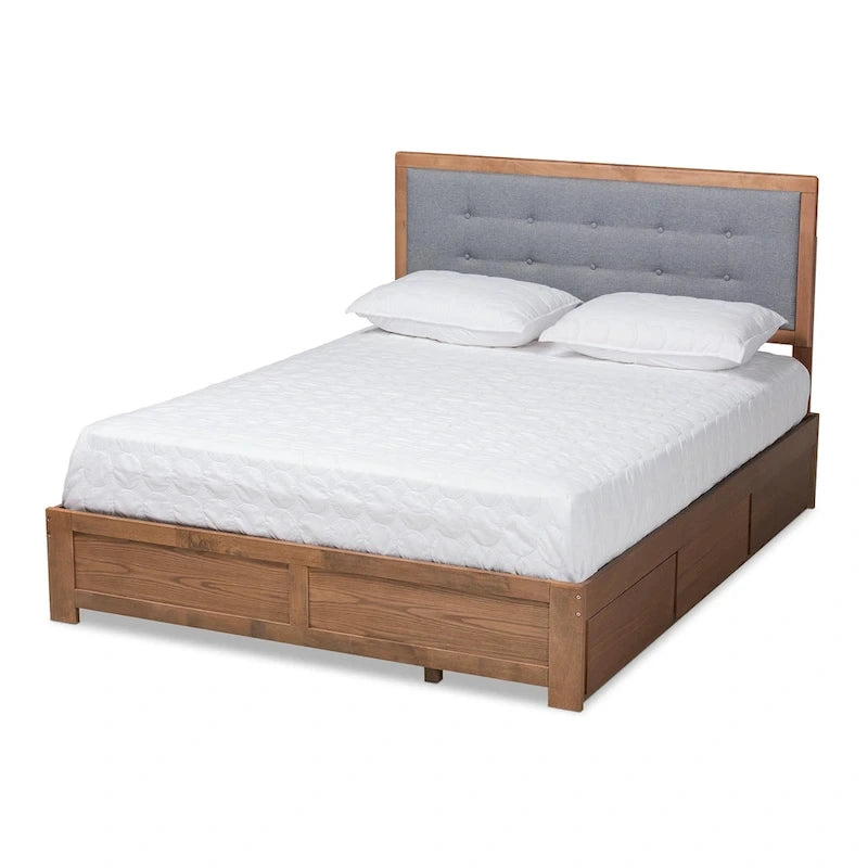 Lit de rangement moderne du milieu du siècle avec 3 tiroirs