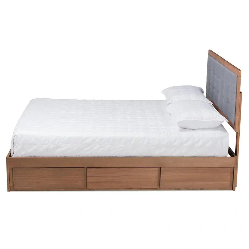 Lit de rangement moderne du milieu du siècle avec 3 tiroirs