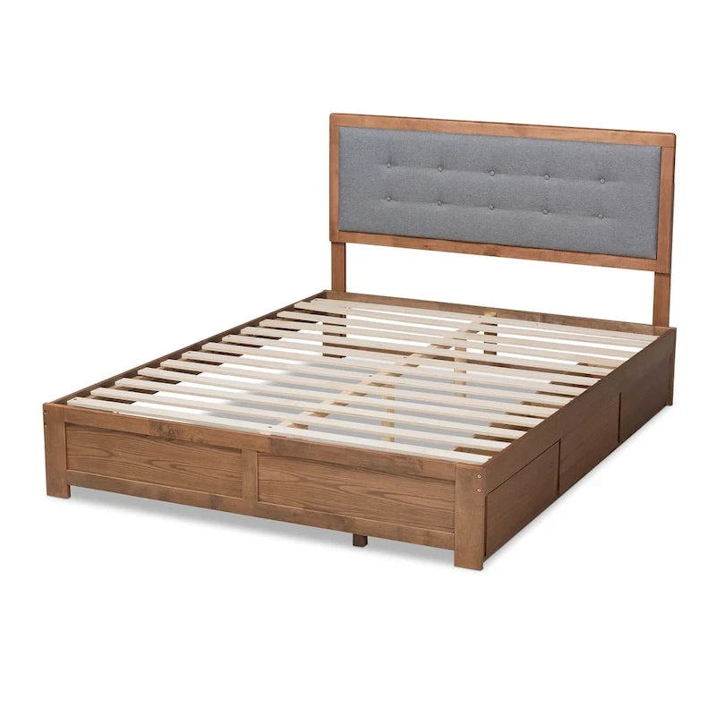 Lit de rangement moderne du milieu du siècle avec 3 tiroirs