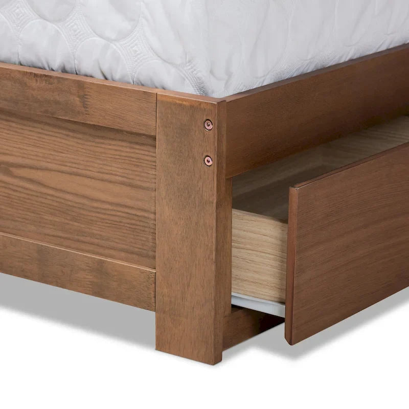 Lit de rangement moderne du milieu du siècle avec 3 tiroirs