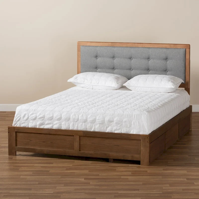 Lit de rangement moderne du milieu du siècle avec 3 tiroirs