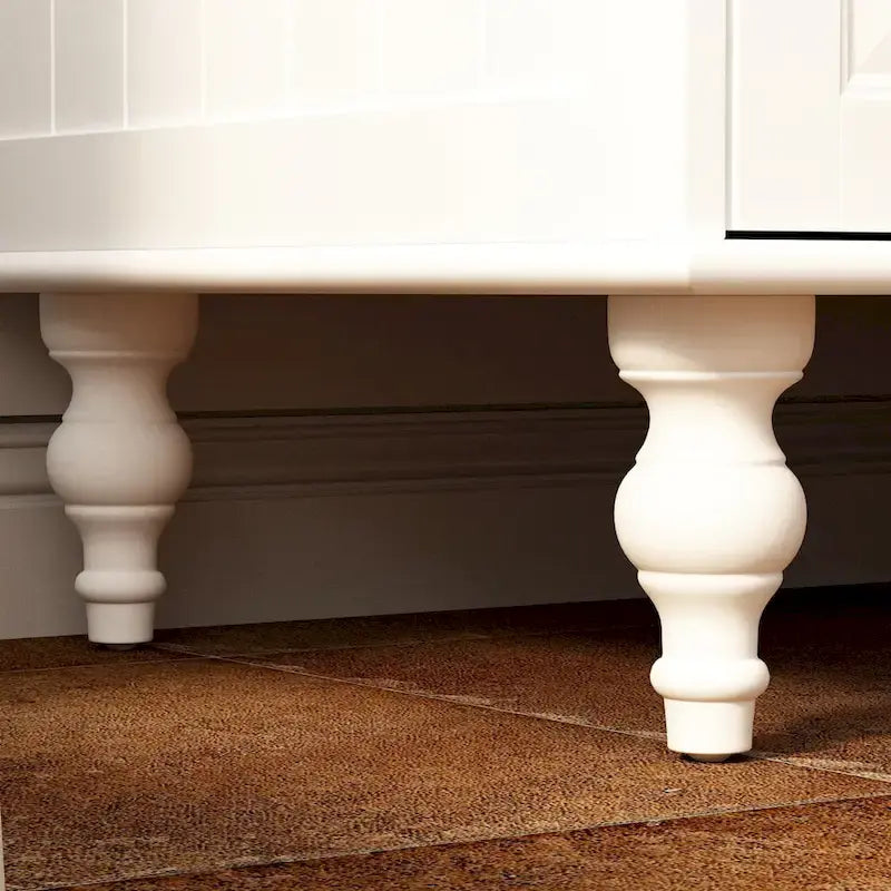 Armoire à portes miroirs avec tiroirs de rangement – Blanc et marron foncé