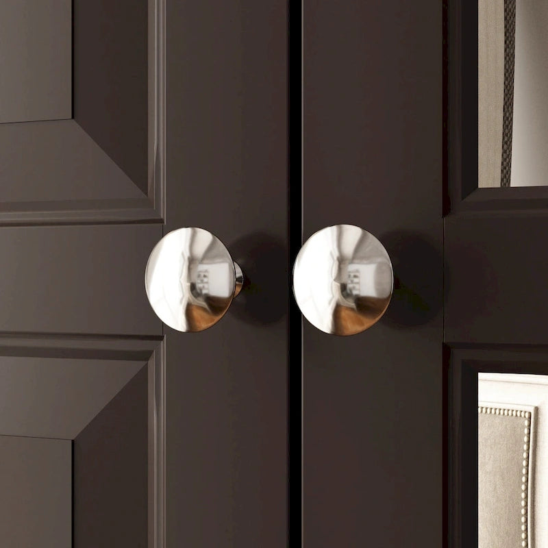 Armoire à portes miroirs avec tiroirs de rangement – Blanc et marron foncé