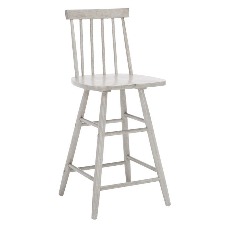 Tabouret de comptoir à dossier à barreaux en bois – Hauteur d'assise 63,5 cm