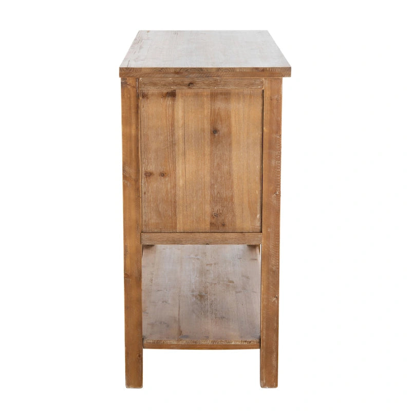 Commode d'appoint 9 tiroirs en chêne naturel avec étagère inférieure