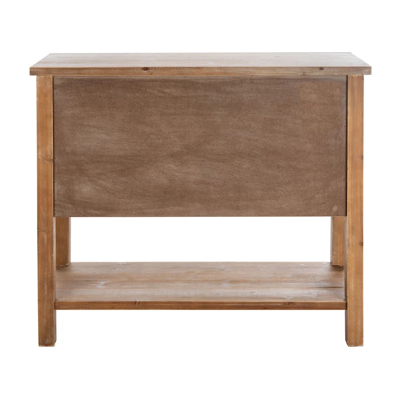 Commode d'appoint 9 tiroirs en chêne naturel avec étagère inférieure