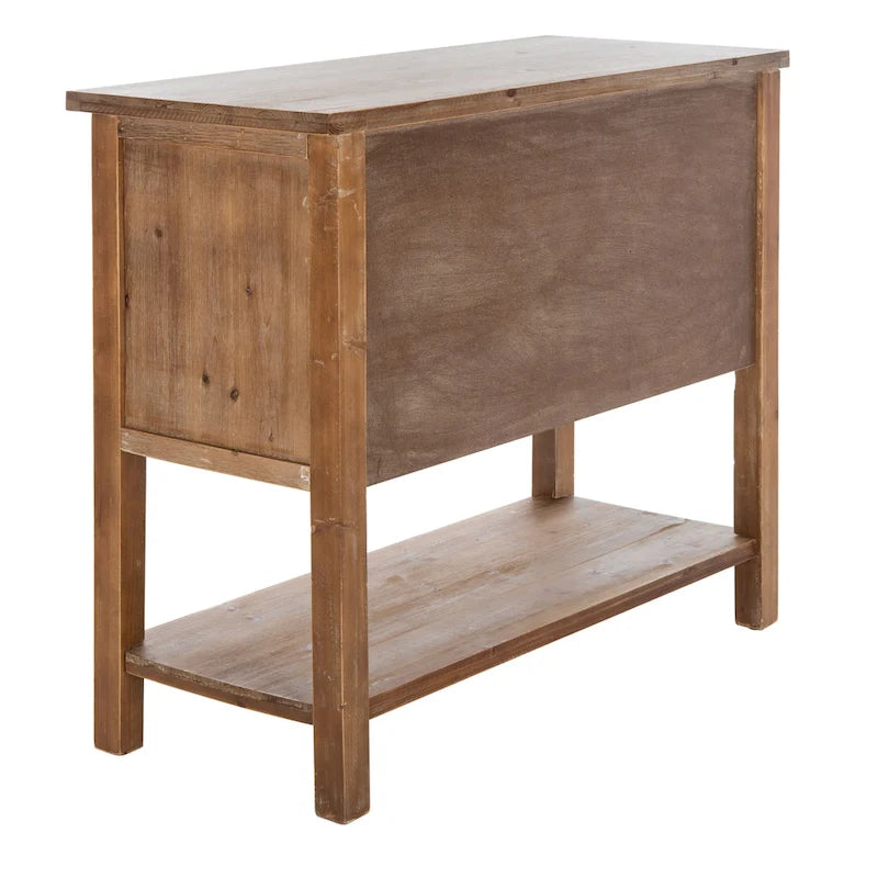 Commode d'appoint 9 tiroirs en chêne naturel avec étagère inférieure