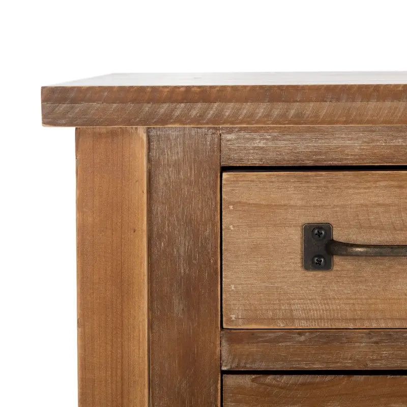 Commode d'appoint 9 tiroirs en chêne naturel avec étagère inférieure