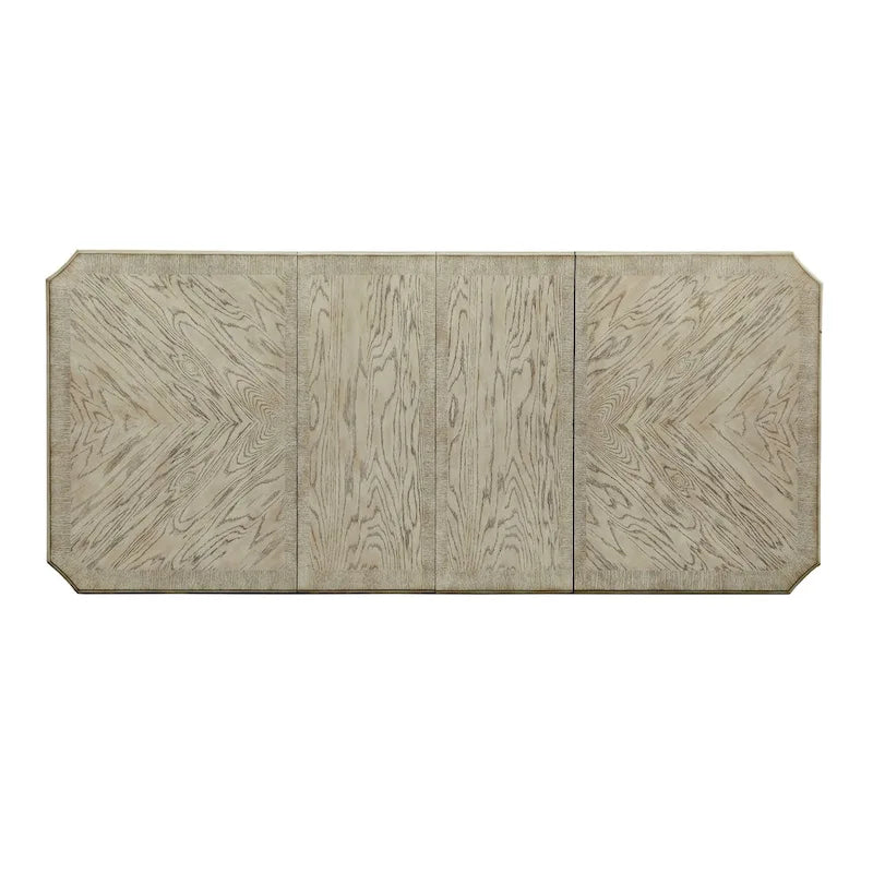 Table à manger extensible avec 2 rallonges – Peut accueillir jusqu'à 8 personnes, Blanc antique