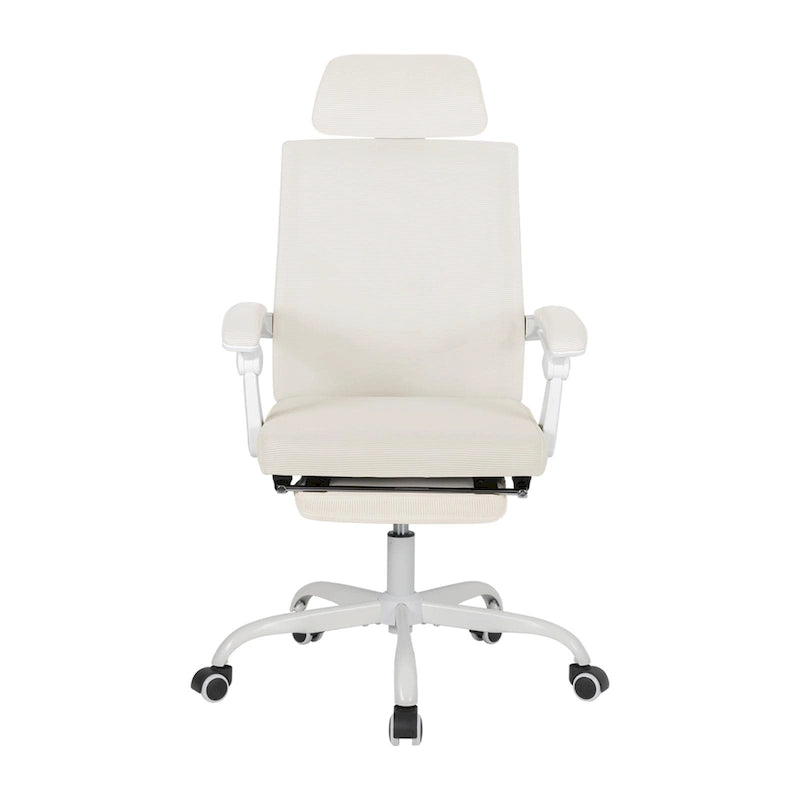 Chaise de bureau ergonomique en maille avec repose-pieds