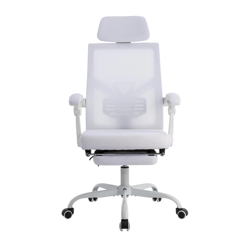 Chaise de bureau ergonomique en maille avec repose-pieds