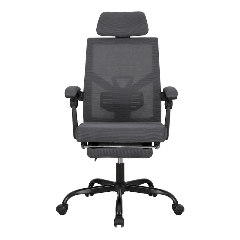 Chaise de bureau ergonomique en maille avec repose-pieds