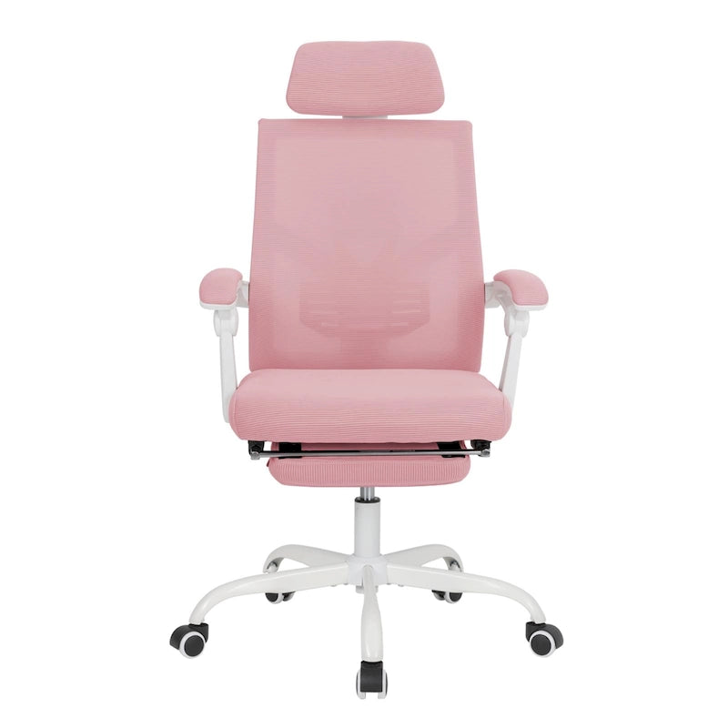 Chaise de bureau ergonomique en maille avec repose-pieds