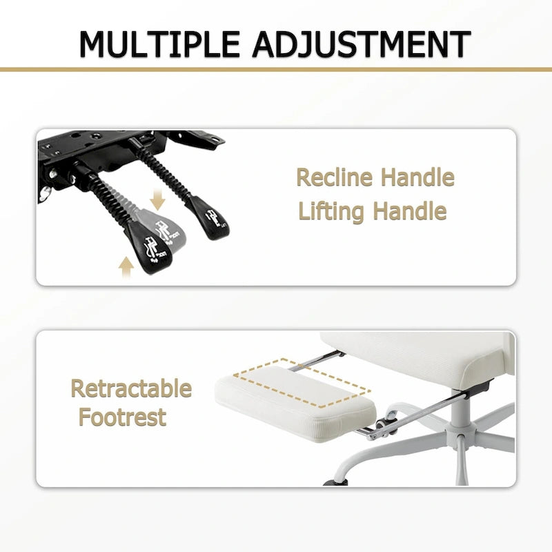 Chaise de bureau ergonomique en maille avec repose-pieds